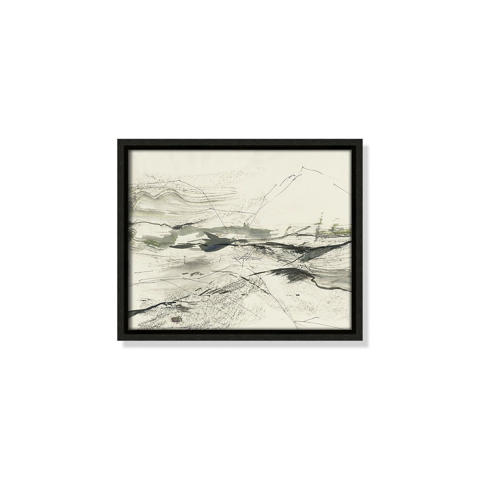 Green Sketches by PI Studio, No Mat, Espresso Floater Framed, 9.5" H x 11.5" W x 2" D