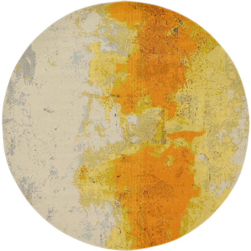 Abstract Indoor Rug, Round 8'