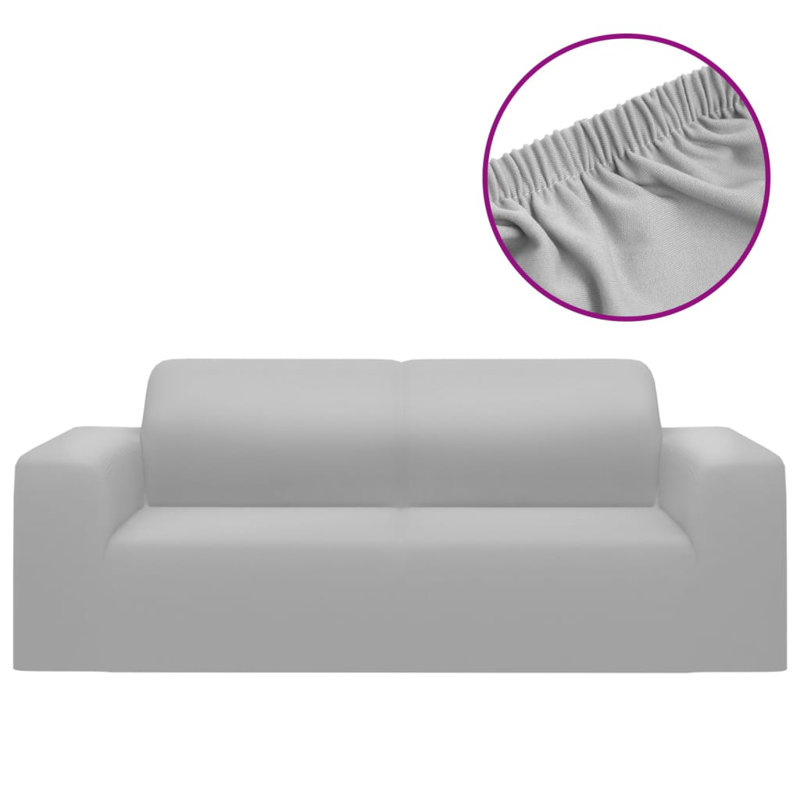 Box Cushion Loveseat Slipcover, Grey