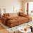 104.7" U-Shaped Sleeper Sofa Sectional With Pull-Out Bed, Chaise Lounge & Usb Ports - Orange - Oversized Modular Couch For Living Room-1976523829