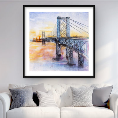 Abstrait Brooklyn Bridge, reproduction encadrée