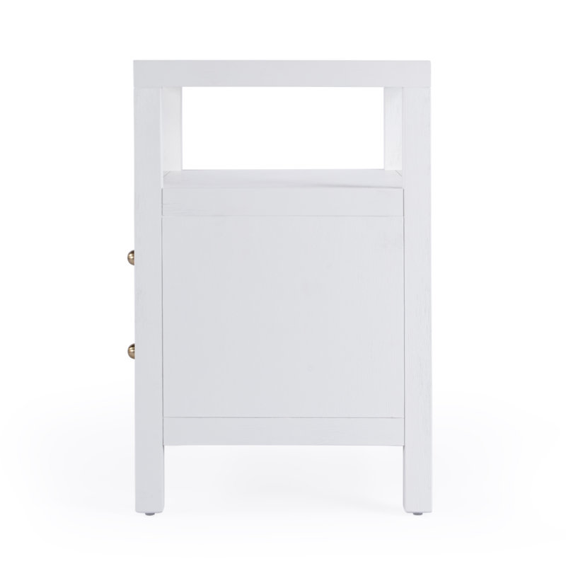 Nora 2-Drawer Nightstand, Textured White