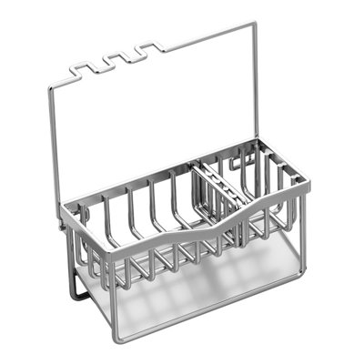 Stainless Steel Kitchen Sink Caddy Organizer With Sponge Holder And Soap Dispenser Dish Rack