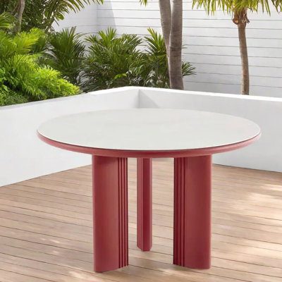 Table de salle à manger d'extérieur en aluminium fritté 39,37 po