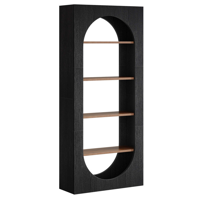 70.8" Bookcase, 5-Tier Arched Bookshelf Etagere Storage Organizer