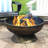  30" Wood-Burning Black Finish Steel Fire Pit Bowl with Screen, Grate, and Poker