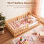 Lit Montessori en pin massif pour tout-petits, cadre de lit bas pour enfants avec barrières de sécurité complètes pour chambre de garçon ou de fille-385980573