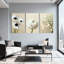 Ensemble de 3 tableaux muraux botaniques à motifs floraux blancs sur toile tendue, pour la décoration du salon, de la chambre et de la maison.-470132237