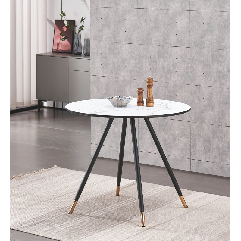 Gustine Round Dining Table, White
