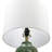 26.5in. 3-way Green Ceramic Table Lamp With White Drum Shade