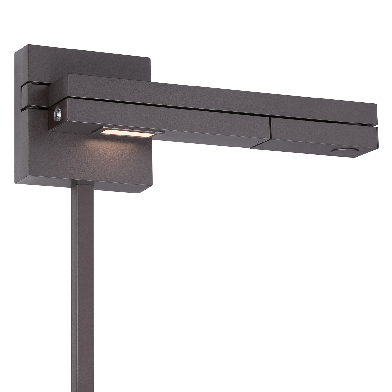 Sagie Single Light Glass Dimmable LED Swing Arm Sconce, Bronze