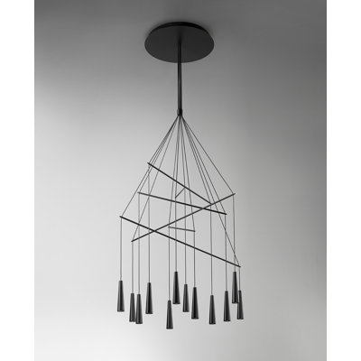 Mikado 12 - Light Matt Black Cluster Pendant