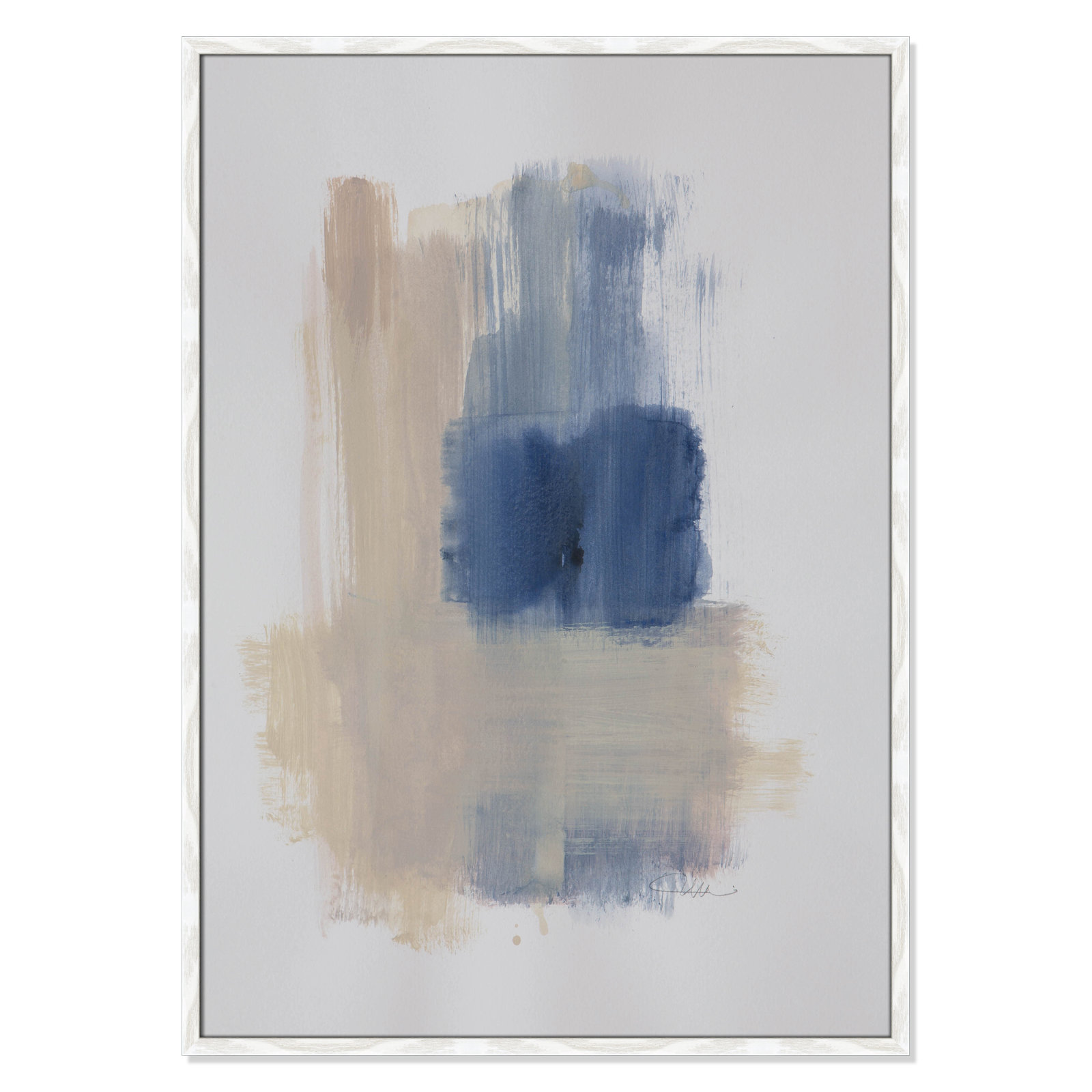 Esmeray "Powder Room Wash III" Print, White Slim Frame Unmatted, 41.5" H x 29.5" W x 1.25" D  