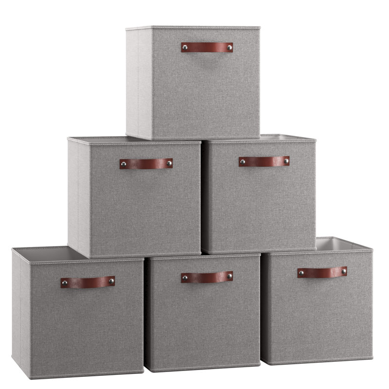 Ensemble de bacs de rangement en tissu, gris, H 11 po x l 11 po x P 11 po
