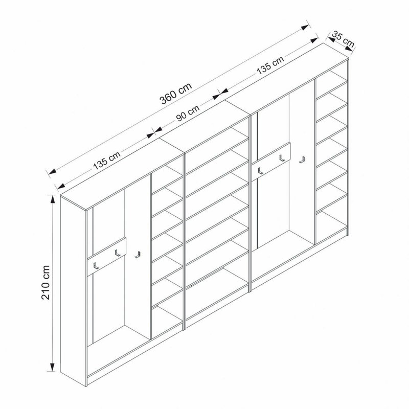 Nichlas 360cm Closet System