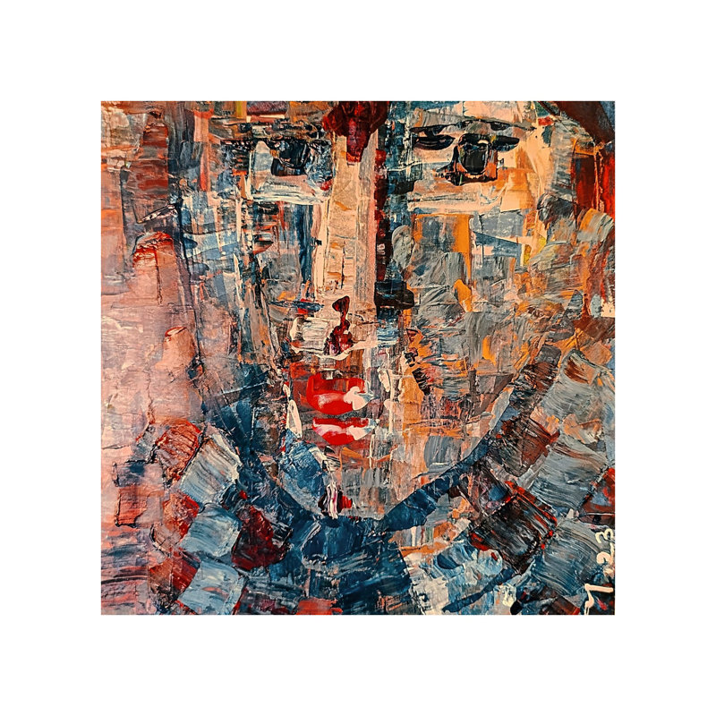 Portrait imaginaire abstrait | Acrylique sur papier | Par Arghyapratim Roy