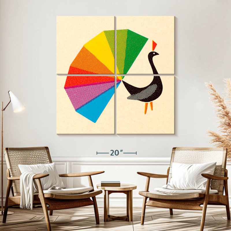 Brampt Rainbow Tail Peacock, 57" H x 57" W