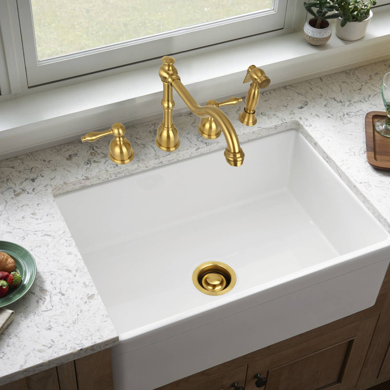 Garbage Disposal Kitchen Sink Drain, Brushed Gold