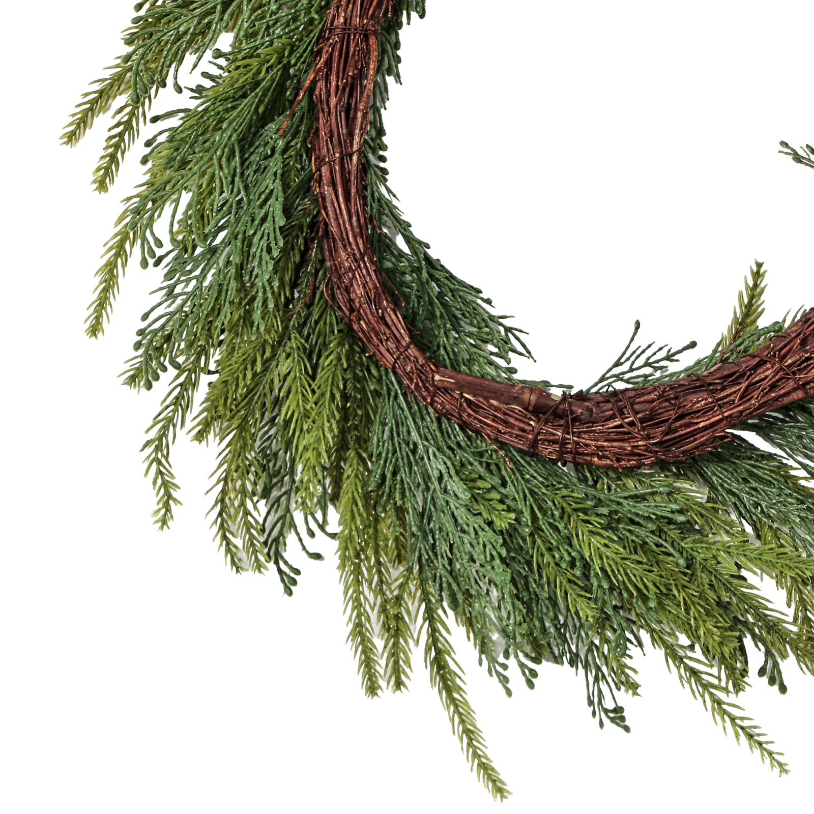Pvc Greenery Cedar Wreath, 24" W x 24" H x 4" D