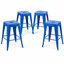 Tabouret à hauteur de comptoir 24 po, tabourets de bar en métal sans dossier, ensemble de 4, non empilable, amovible et facile à assembler, conception peu encombrante pour îlot de cuisine / bar / café / salle à manger (bleu)-1302363289-1302363295