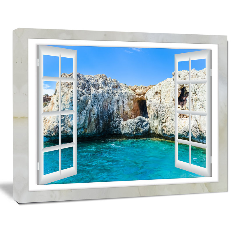 «Window Open to Sunny Summer Sea», impression sur toile tendue, H 30 po x l 40 po x p 1 po