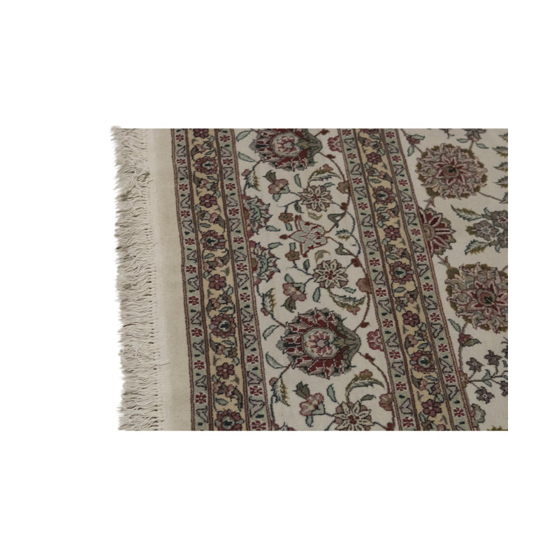 Tapis brun et ivoire de haute qualité noué à la main