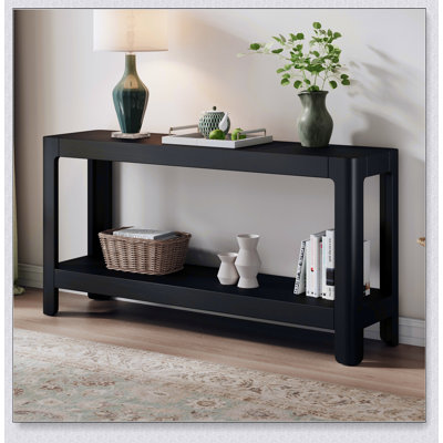 Mirod Modern Farmhouse Console Table, Elegant Minimalist Design With Premium Wood Veneer And Rounded Corners For Versatile Home Decor