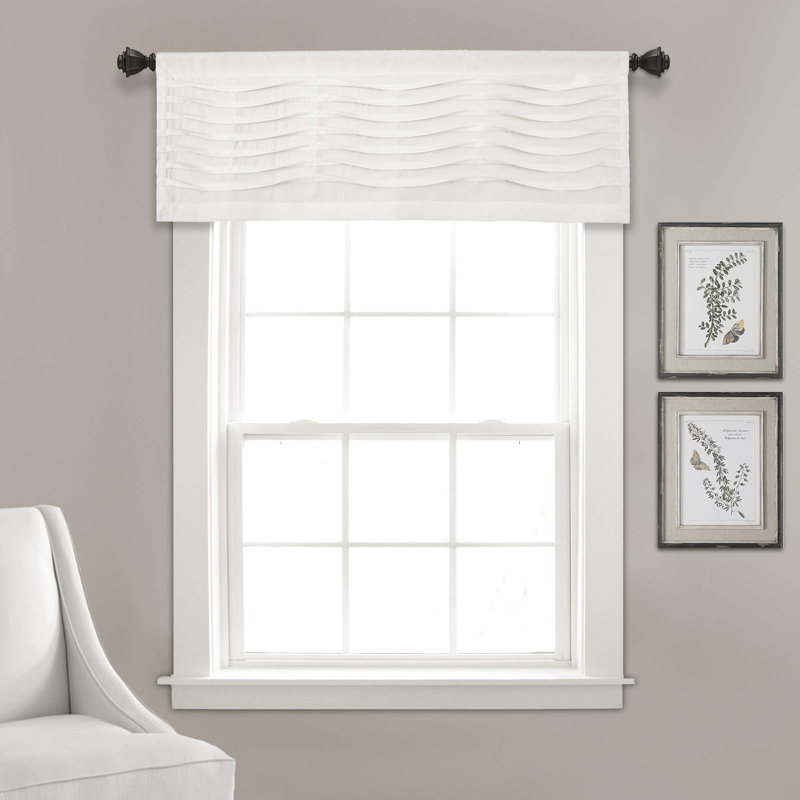 Tailored 52'' W Window Valance Blue,Cream,Dark Gray,Light Gray,White, White