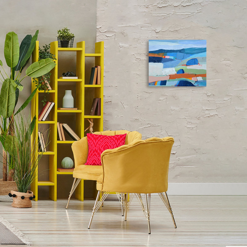 Art mural sur toile Expressive Colorfield Landscape, design par Jan Weiss, H 16 po x l 20 po