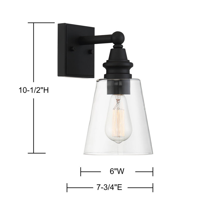 Lanterne murale d'extérieur H 10,5 ", Noir mat