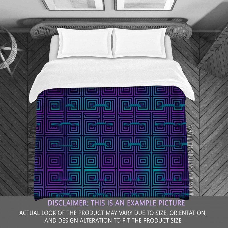 Polyester Comforter, Twin Comforter, Blue/Purple Geometric
