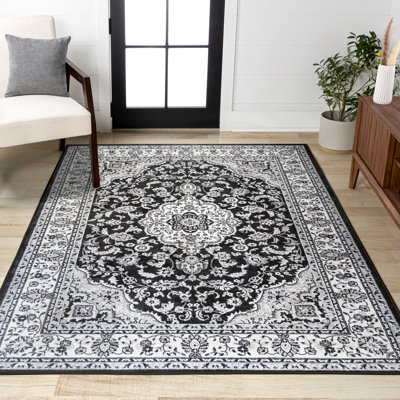 Arignote Modern Persian Floral Cream/Gray/Black Rug