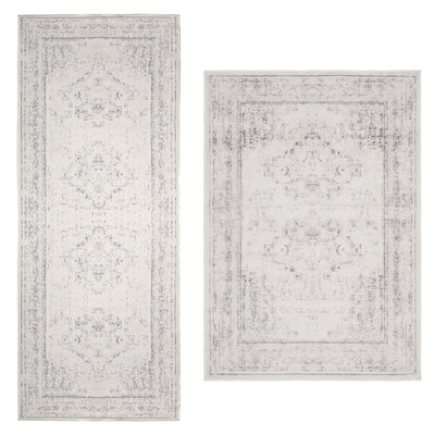 Ensemble de tapis 2 pièces à tapis et tapis antidérapant lavable à la machine et résistant à l'eau