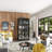 63'' H x 31.5'' W 4-Layer Bookcase with Glass Doors and LED Light-1087904006