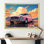 «Rose Cadillac Car At Sunset II - Car Muscle Car», art mural