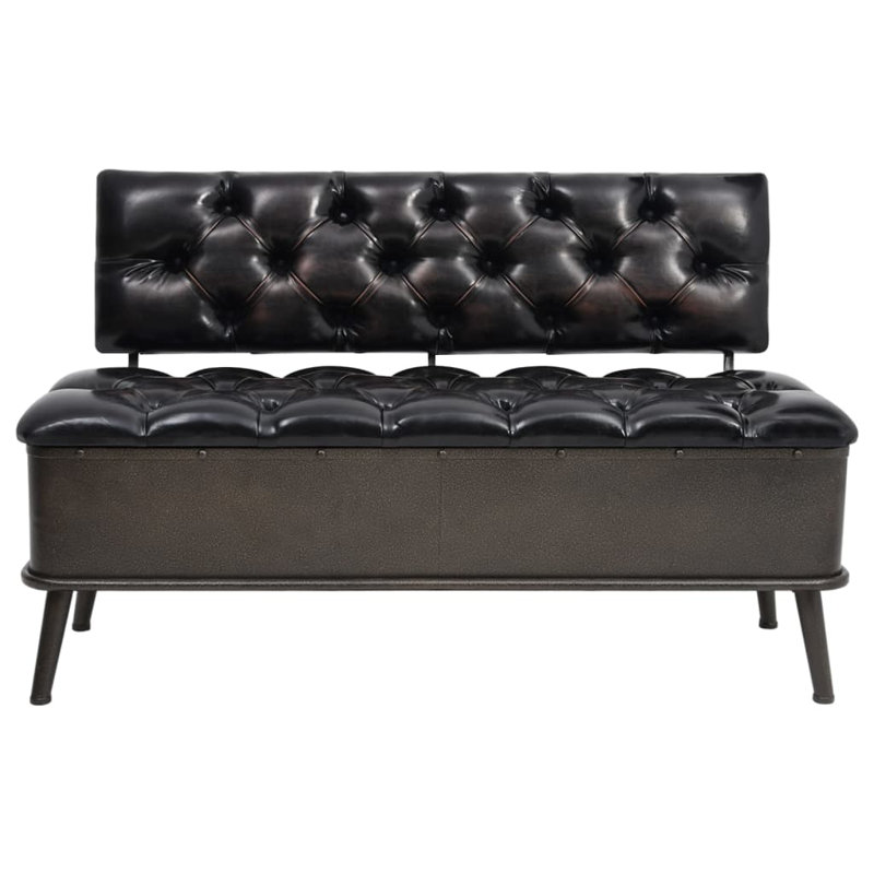 Banc de rangement noir 43,3 pouces