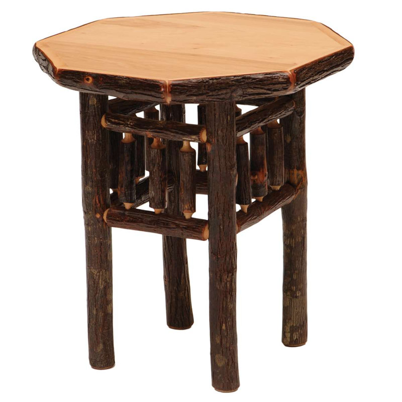  Hickory Log Octagon Nightstand - Natural, Natural