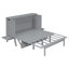 Grand lit escamotable avec port USB et tablettes amovibles de chaque côté, gris-128998826