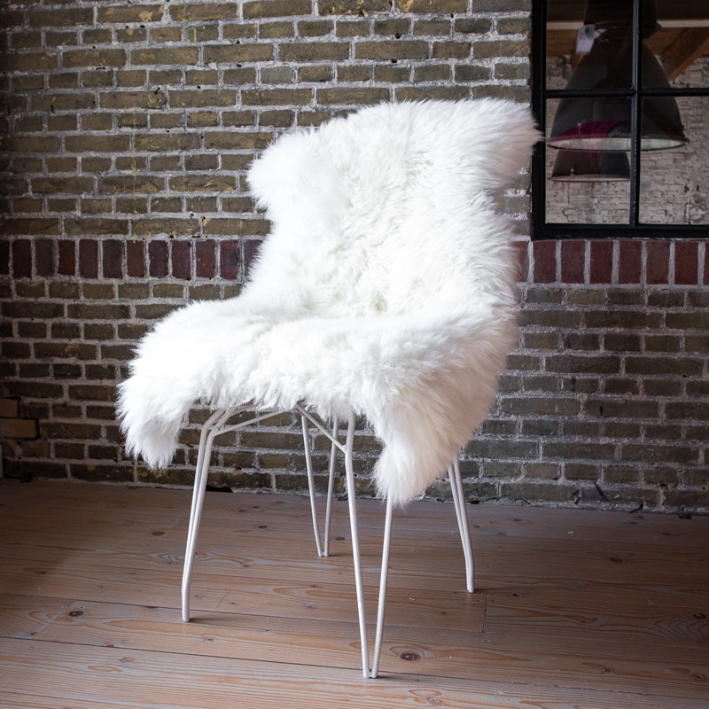 Weybossett Solid Colour Sheepskin Hand Woven Area Rug, Novelty 55 x 95cm