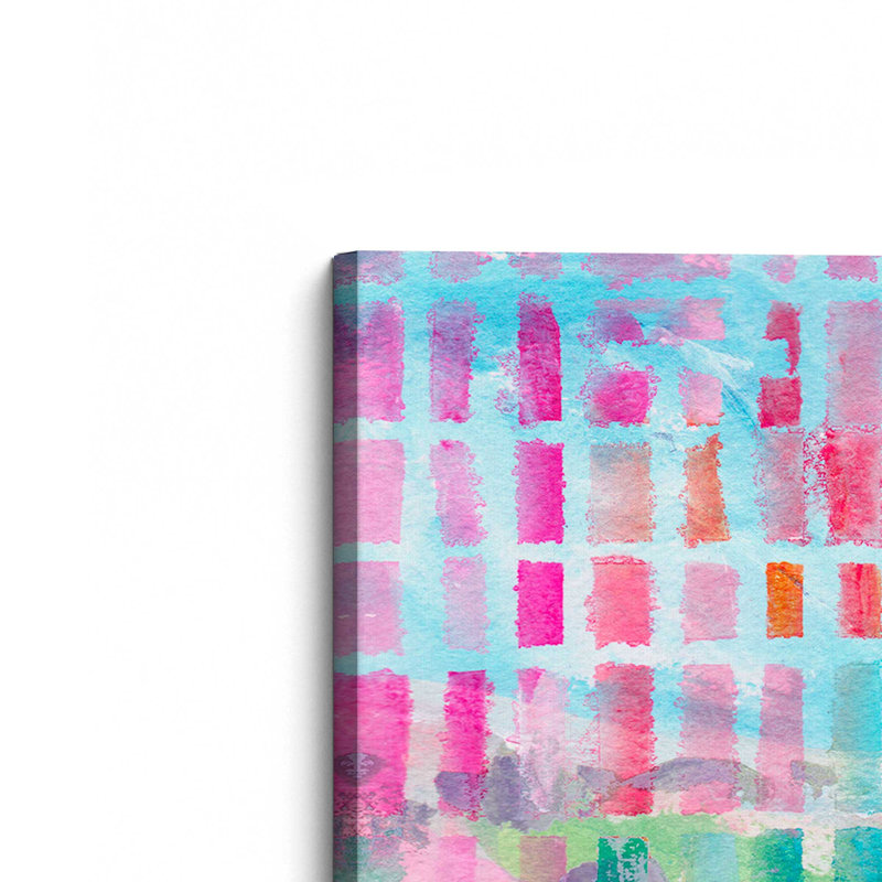 «Neon Gridscape II» par Melissa Wang, reproduction d'art sur toile, H 12 po x l 18 po