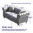 63.5" Contemporary Design Chesterfield Sofa, Tech Fabric Button Design Living Room Sectional, Button Tufted With Nail Design Arms With 2 Pillows, Upholstered Upholstery And Wooden Legs-3000354