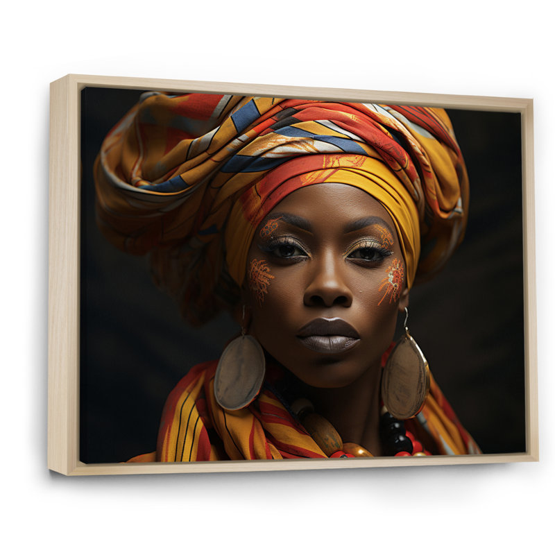 Voix sur toile, art africain-américain, H 34 po x l 44 po x P 1,5 po, Cadre naturel flottant