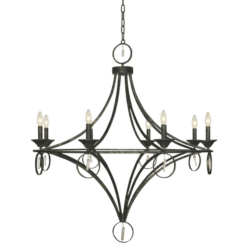 Lustre empire 8 lumières Paris, Noir antique