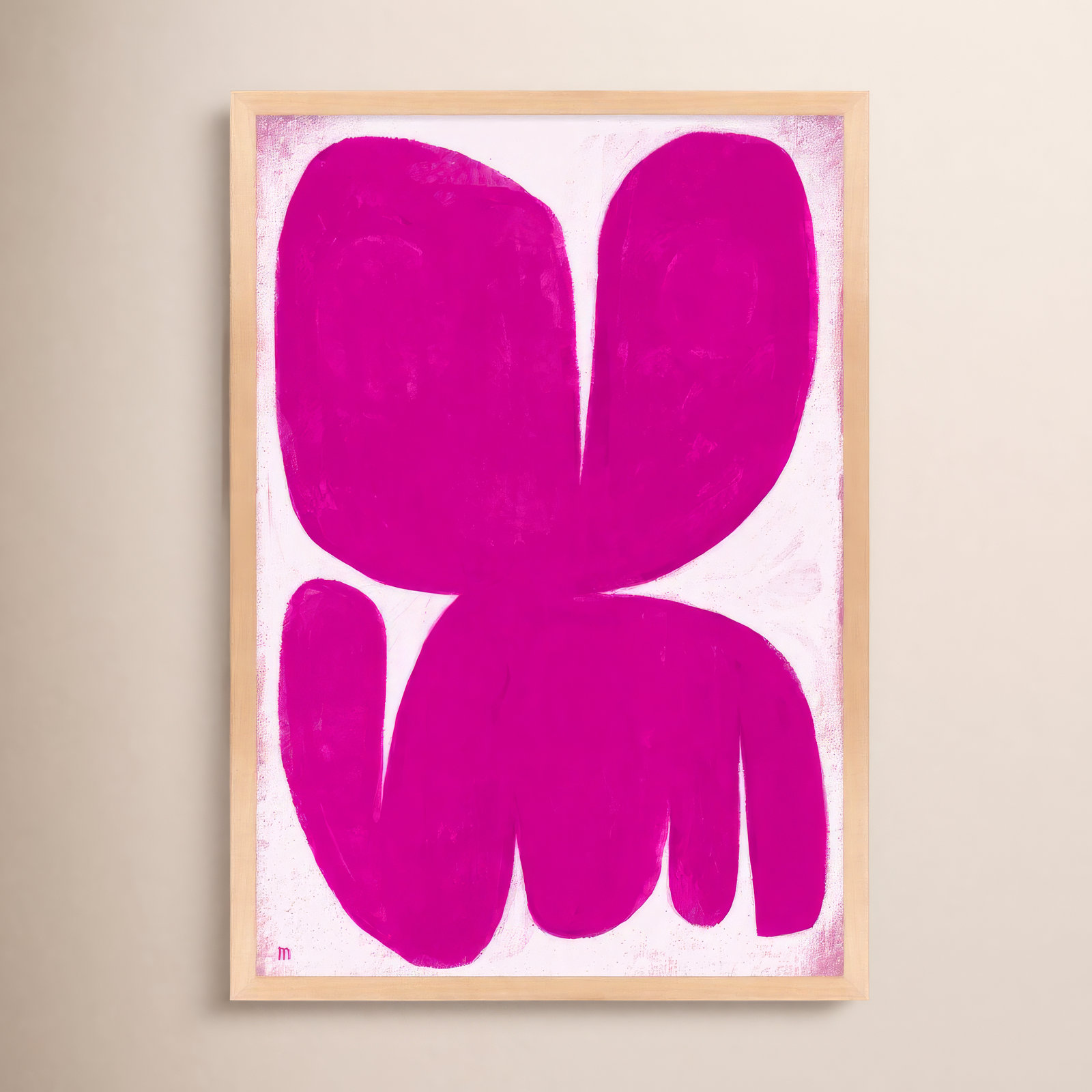 Magenta Moth by StudioM, Maple, 38" H x 26.5" W x 1.25" D