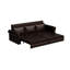Lit convertible 3 en 1 en similicuir, brun foncé pour le salon, éponge à haute densité, lit de construction 93,7 po avec garniture cloutée et accoudoirs roulés, multifonctionnel, support confortable, facile-744698026