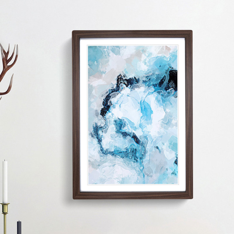 Reflecting on the Love in Abstract - Picture Frame Graphic Art Print, 65cm H x 48cm W x 2cm D, Walnut Framed