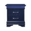 Table de chevet bleue avec DEL