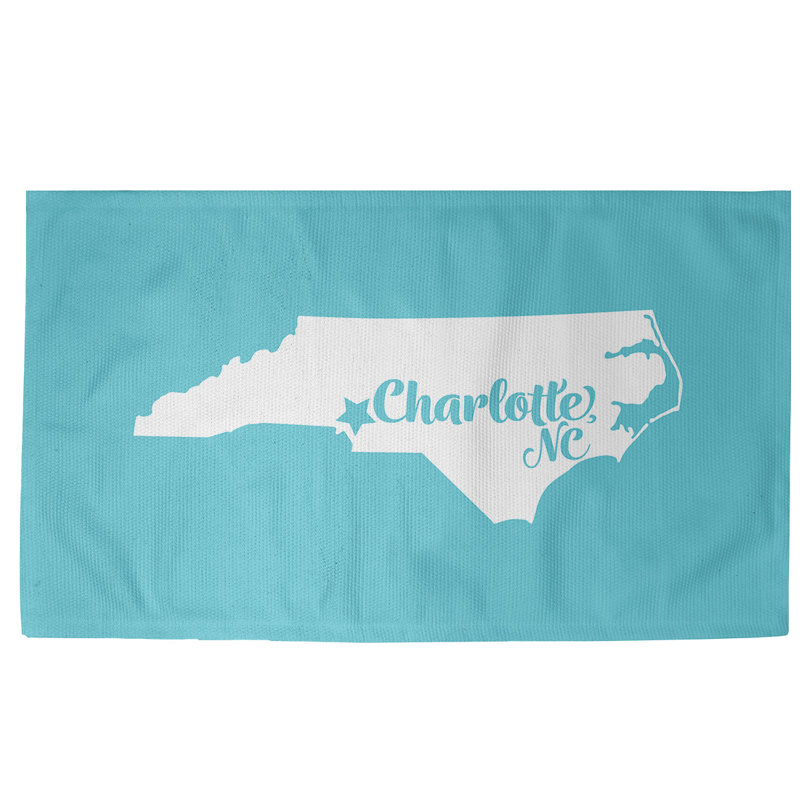 Tapis bleu de caroline du nord Charlotte, Rectangle 3 pi x 5 pi