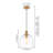 Lightrix 1-Light Single Hammered Clear Glass Bell Pendant-2064420941