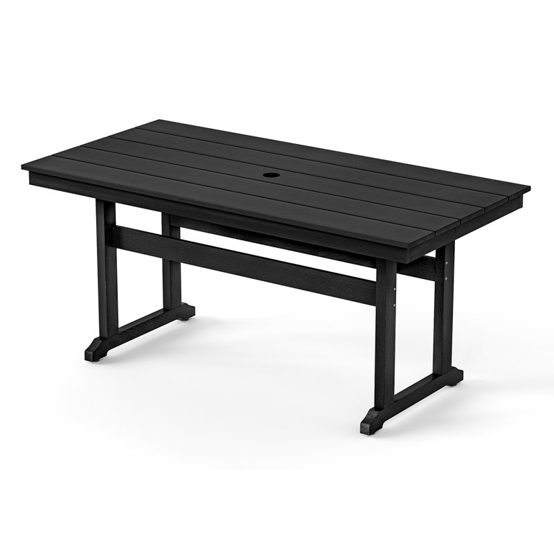 Coachella Outdoor Rectangle Dining Table, Black